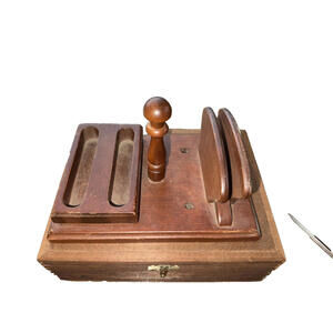 Vintage Farmhouse 60s-70s Wooden Stacker Napkin Holder